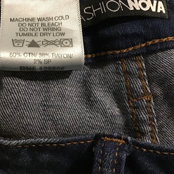 Fashion Nova Blue Distressed Ripped Denim Jeans - Picture 4 of 5